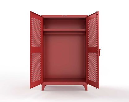 Extreme Duty 12 GA Uniform Ventilated (Diamond) Cabinet with Hanger Rod, 1 Shelf - 48 In. W x 24 In. D x 78 In. H - 46-V-WR-241-3001