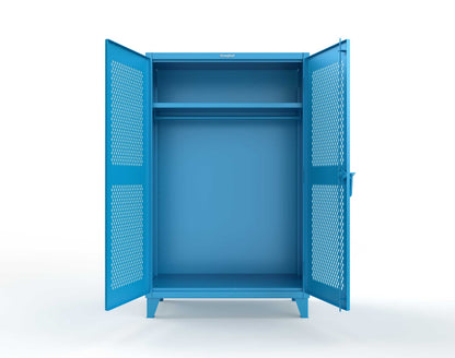 Extreme Duty 12 GA Uniform Ventilated (Diamond) Cabinet with Hanger Rod, 1 Shelf - 48 In. W x 24 In. D x 78 In. H - 46-V-WR-241-5012