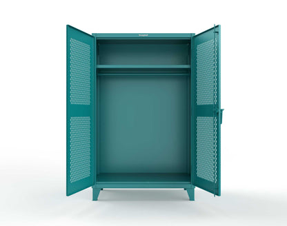 Extreme Duty 12 GA Uniform Ventilated (Diamond) Cabinet with Hanger Rod, 1 Shelf - 48 In. W x 24 In. D x 78 In. H - 46-V-WR-241-5021