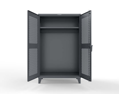 Extreme Duty 12 GA Uniform Ventilated (Diamond) Cabinet with Hanger Rod, 1 Shelf - 48 In. W x 24 In. D x 78 In. H - 46-V-WR-241-7024