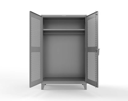 Extreme Duty 12 GA Uniform Ventilated (Diamond) Cabinet with Hanger Rod, 1 Shelf - 48 In. W x 24 In. D x 78 In. H - 46-V-WR-241-7037
