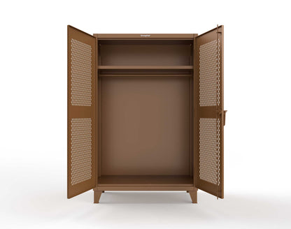 Extreme Duty 12 GA Uniform Ventilated (Diamond) Cabinet with Hanger Rod, 1 Shelf - 48 In. W x 24 In. D x 78 In. H - 46-V-WR-241-8025