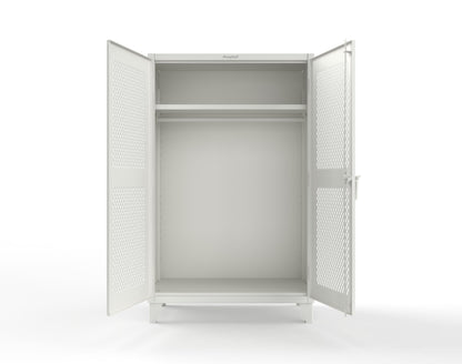 Extreme Duty 12 GA Uniform Ventilated (Diamond) Cabinet with Hanger Rod, 1 Shelf - 48 In. W x 24 In. D x 78 In. H - 46-V-WR-241-9003