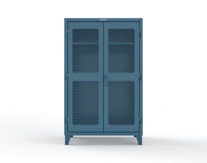 Extreme Duty 12 GA Uniform Ventilated (Diamond) Cabinet with Hanger Rod, 1 Shelf - 48 In. W x 24 In. D x 78 In. H - 46-V-WR-241-5010