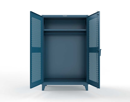 Extreme Duty 12 GA Uniform Ventilated (Diamond) Cabinet with Hanger Rod, 1 Shelf - 48 In. W x 24 In. D x 78 In. H - 46-V-WR-241-5010
