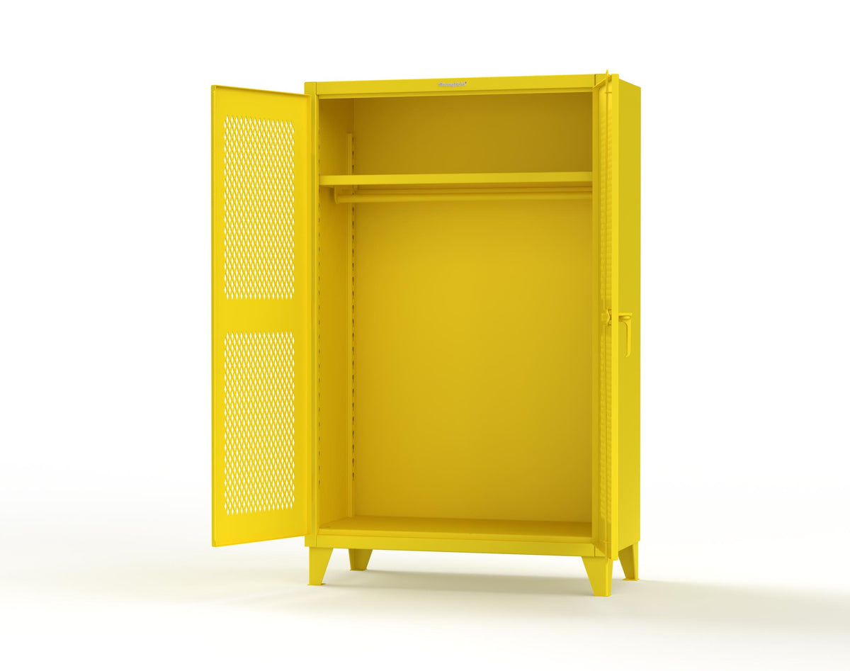 Extreme Duty 12 GA Uniform Ventilated (Diamond) Cabinet with Hanger Rod, 1 Shelf - 48 In. W x 24 In. D x 78 In. H - 46-V-WR-241-1023