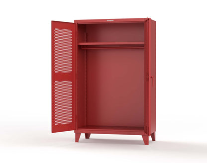 Extreme Duty 12 GA Uniform Ventilated (Diamond) Cabinet with Hanger Rod, 1 Shelf - 48 In. W x 24 In. D x 78 In. H - 46-V-WR-241-3001