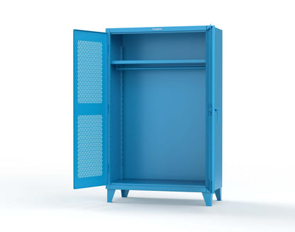 Extreme Duty 12 GA Uniform Ventilated (Diamond) Cabinet with Hanger Rod, 1 Shelf - 48 In. W x 24 In. D x 78 In. H - 46-V-WR-241-5012