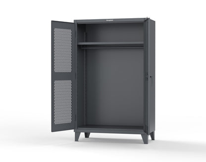 Extreme Duty 12 GA Uniform Ventilated (Diamond) Cabinet with Hanger Rod, 1 Shelf - 48 In. W x 24 In. D x 78 In. H - 46-V-WR-241-7024