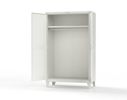 Extreme Duty 12 GA Uniform Ventilated (Diamond) Cabinet with Hanger Rod, 1 Shelf - 48 In. W x 24 In. D x 78 In. H - 46-V-WR-241-9003