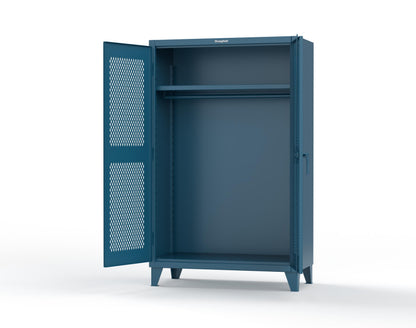 Extreme Duty 12 GA Uniform Ventilated (Diamond) Cabinet with Hanger Rod, 1 Shelf - 48 In. W x 24 In. D x 78 In. H - 46-V-WR-241-5010