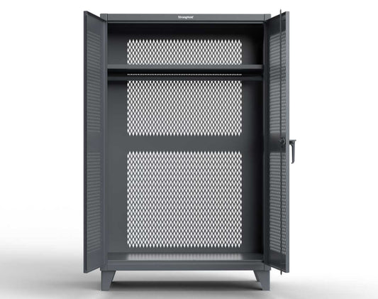 Extreme Duty 12 GA Fully-Ventilated Uniform Cabinet with Hanger Rod, 1 Shelf - 48 In. W x 24 In. D x 78 In. H