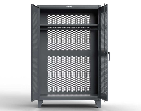 Extreme Duty 12 GA Fully-Ventilated Uniform Cabinet with Hanger Rod, 1 Shelf - 72 In. W x 24 In. D x 78 In. H