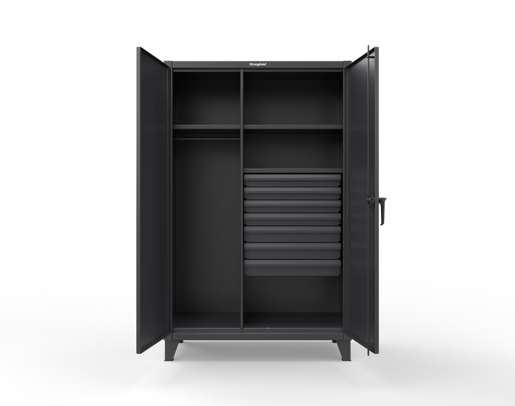 Extreme Duty 12 GA Uniform Cabinet with 7 Drawers, 3 Shelves - 48 In. W x 24 In. D x 78 In. H - 46-W-243-7DB-9005