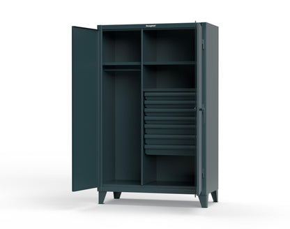 Extreme Duty 12 GA Uniform Cabinet with 7 Drawers, 3 Shelves - 48 In. W x 24 In. D x 78 In. H - 46-W-243-7DB-5001