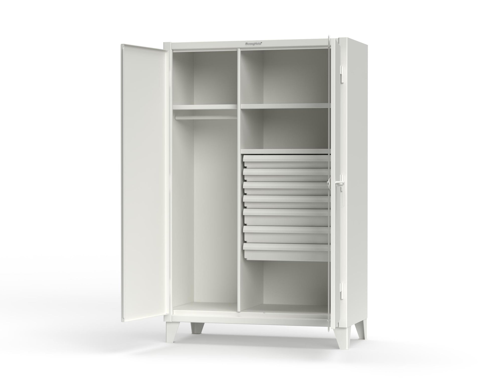 Extreme Duty 12 GA Uniform Cabinet with 7 Drawers, 3 Shelves - 48 In. W x 24 In. D x 78 In. H - 46-W-243-7DB-9003