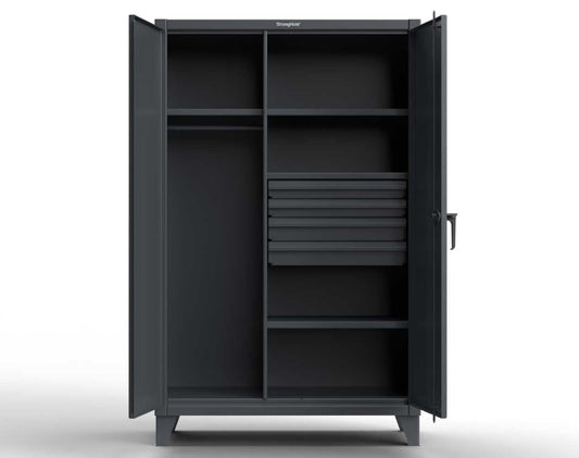 Extreme Duty 12 GA Uniform Cabinet with 4 Drawers, 4 Shelves - 60 In. W x 24 In. D x 78 In. H