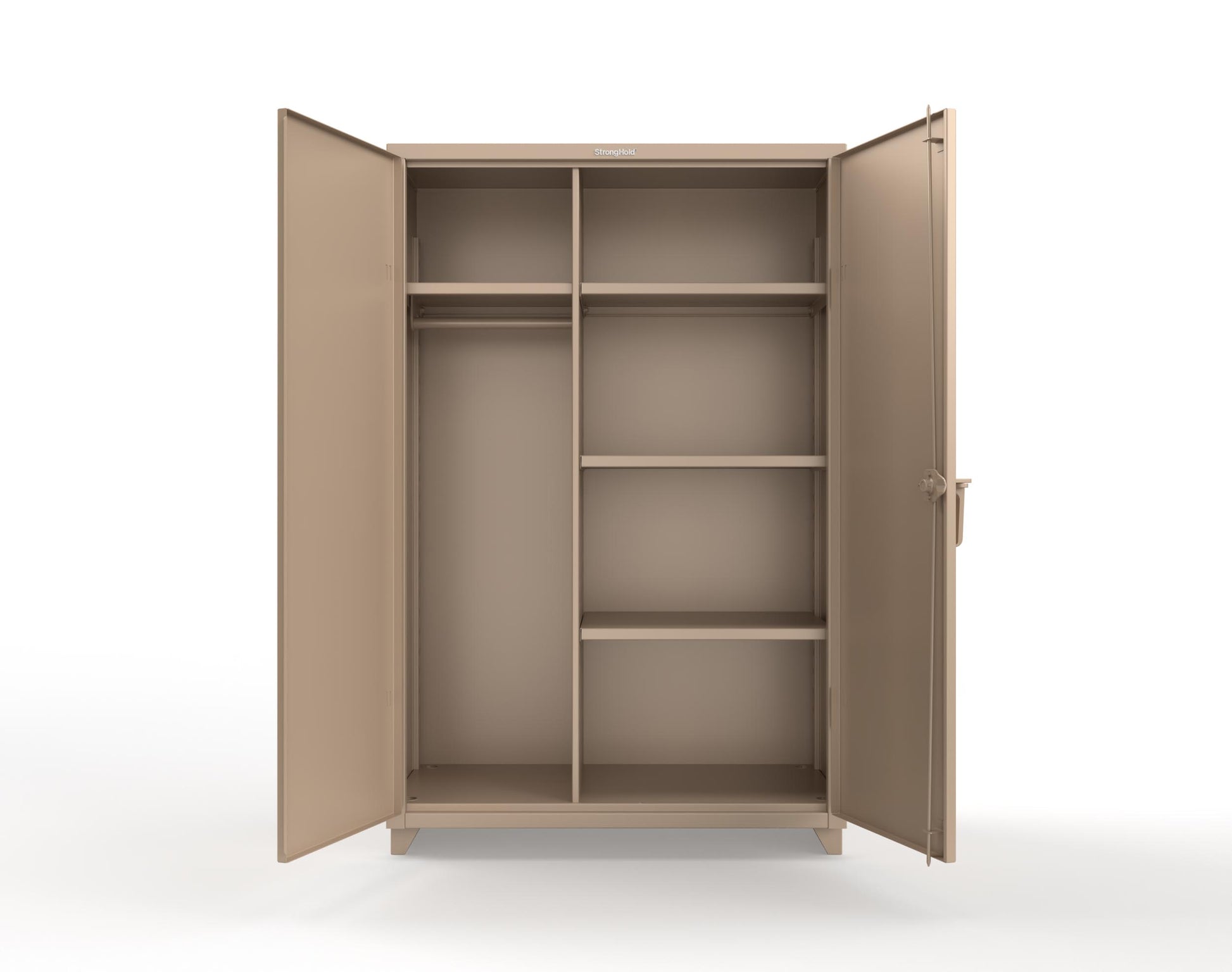 Extra Heavy Duty 14 GA Uniform Cabinet with 4 Shelves - 48 In. W x 24 In. D x 75 In. H - 46-W-244-L-1019