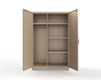Extra Heavy Duty 14 GA Uniform Cabinet with 4 Shelves - 48 In. W x 24 In. D x 75 In. H - 46-W-244-L-1019