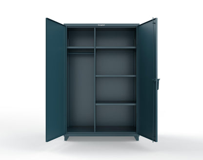 Extra Heavy Duty 14 GA Uniform Cabinet with 4 Shelves - 48 In. W x 24 In. D x 75 In. H - 46-W-244-L-5001