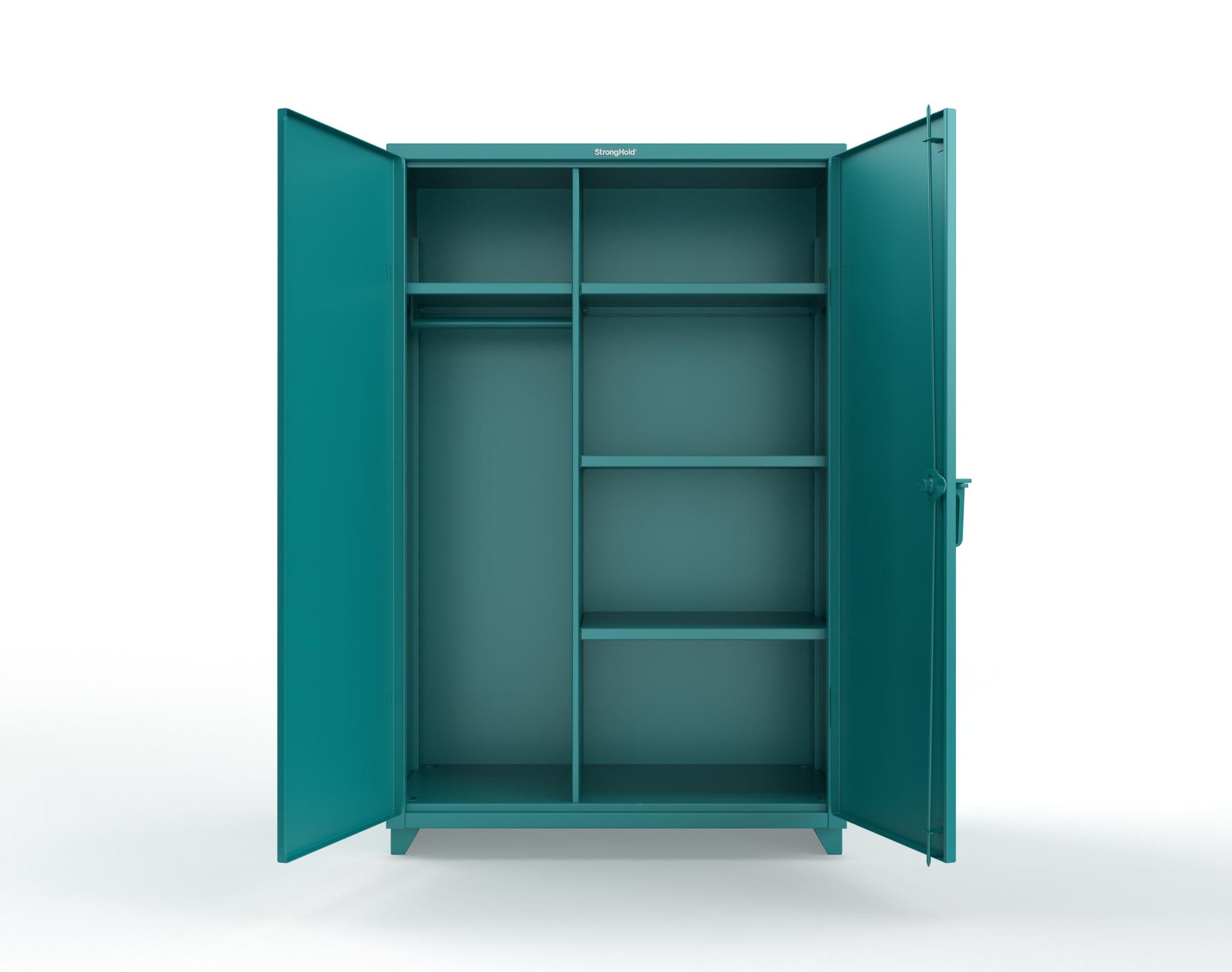 Extra Heavy Duty 14 GA Uniform Cabinet with 4 Shelves - 48 In. W x 24 In. D x 75 In. H - 46-W-244-L-5021