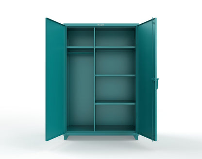 Extra Heavy Duty 14 GA Uniform Cabinet with 4 Shelves - 48 In. W x 24 In. D x 75 In. H - 46-W-244-L-5021