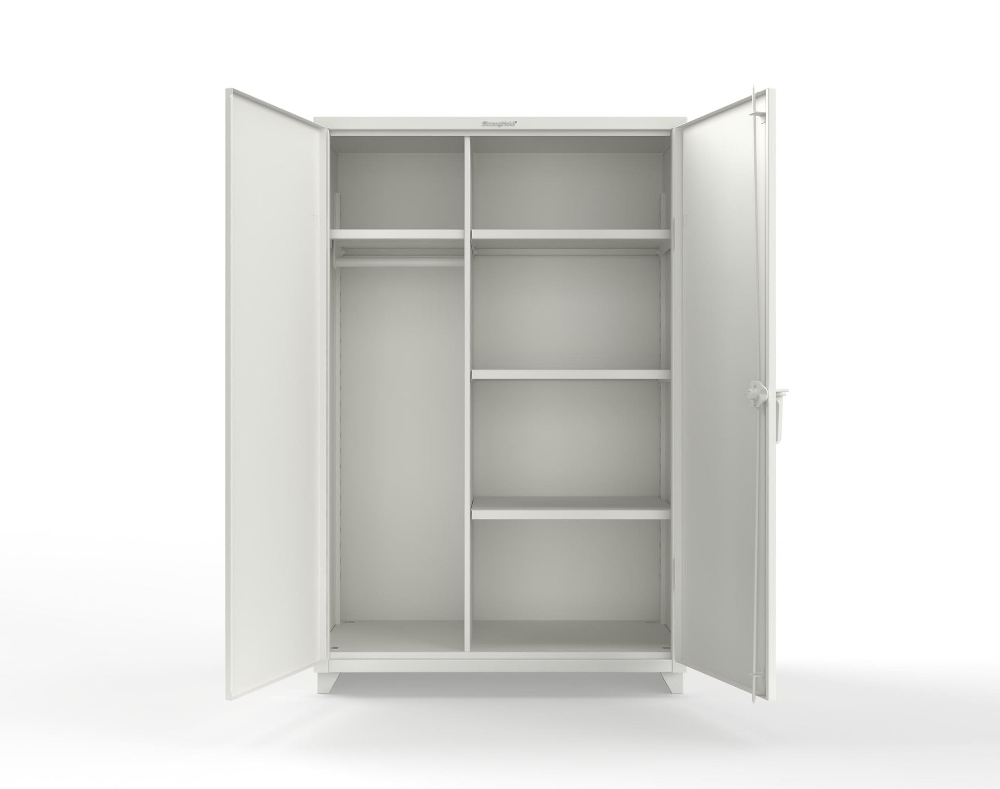 Extra Heavy Duty 14 GA Uniform Cabinet with 4 Shelves - 48 In. W x 24 In. D x 75 In. H - 46-W-244-L-9003
