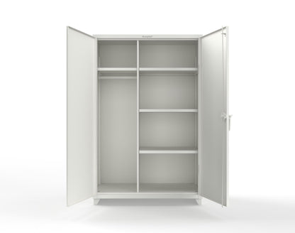Extra Heavy Duty 14 GA Uniform Cabinet with 4 Shelves - 48 In. W x 24 In. D x 75 In. H - 46-W-244-L-9003