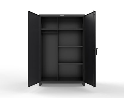 Extra Heavy Duty 14 GA Uniform Cabinet with 4 Shelves - 48 In. W x 24 In. D x 75 In. H - 46-W-244-L-9005
