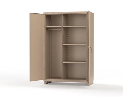 Extra Heavy Duty 14 GA Uniform Cabinet with 4 Shelves - 48 In. W x 24 In. D x 75 In. H - 46-W-244-L-1019