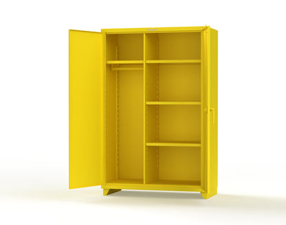 Extra Heavy Duty 14 GA Uniform Cabinet with 4 Shelves - 48 In. W x 24 In. D x 75 In. H - 46-W-244-L-1021