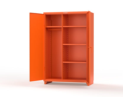 Extra Heavy Duty 14 GA Uniform Cabinet with 4 Shelves - 48 In. W x 24 In. D x 75 In. H - 46-W-244-L-2009