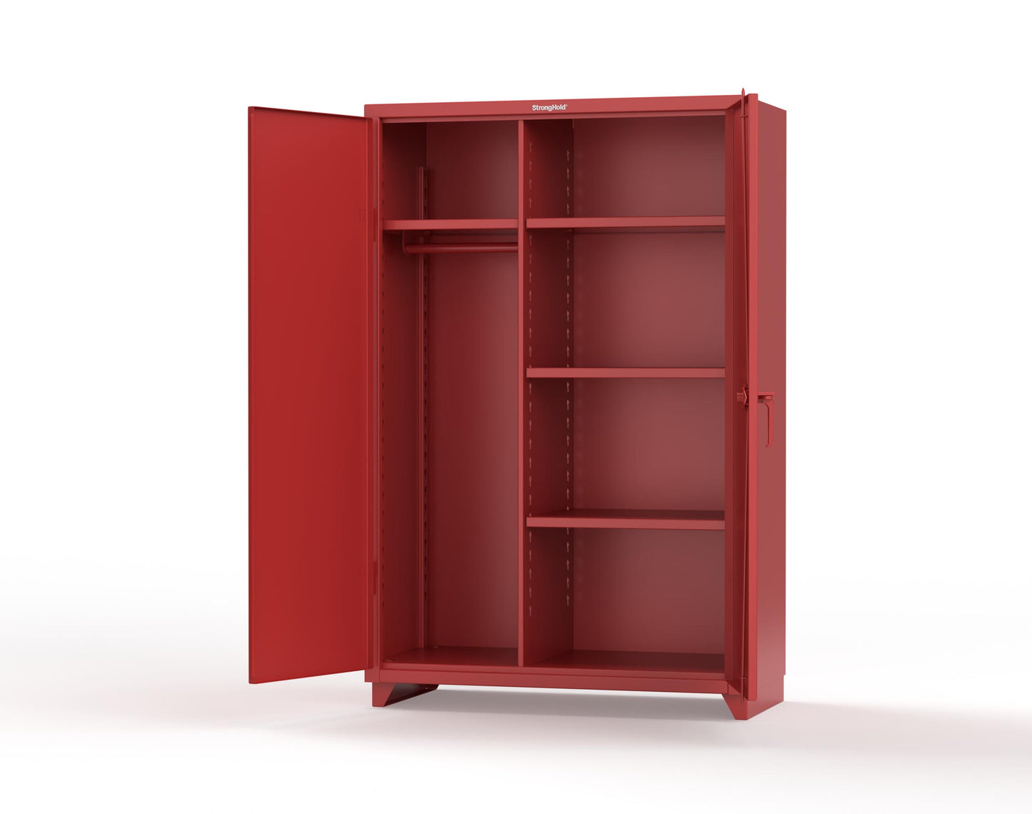Extra Heavy Duty 14 GA Uniform Cabinet with 4 Shelves - 48 In. W x 24 In. D x 75 In. H - 46-W-244-L-3001