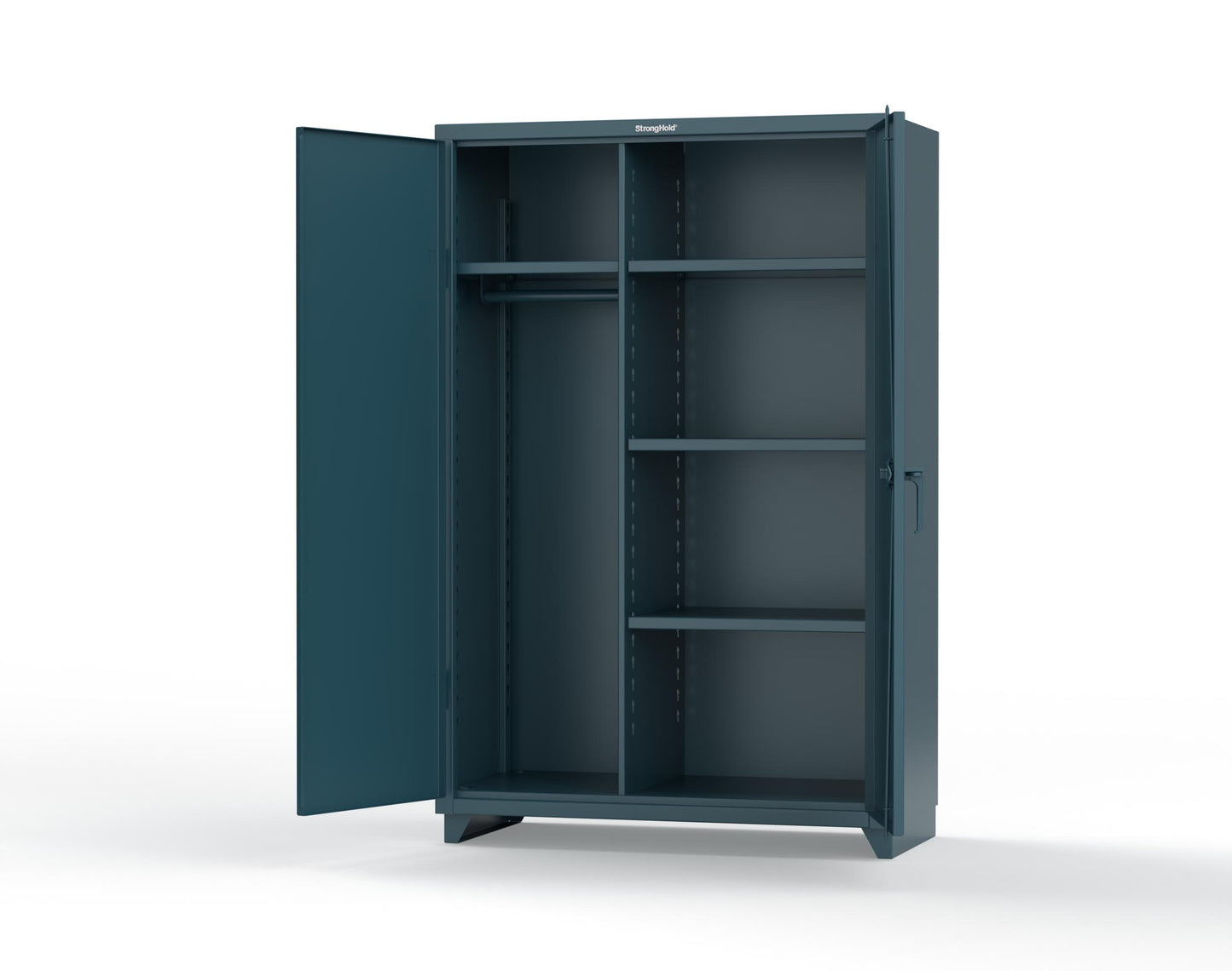 Extra Heavy Duty 14 GA Uniform Cabinet with 4 Shelves - 48 In. W x 24 In. D x 75 In. H - 46-W-244-L-5001