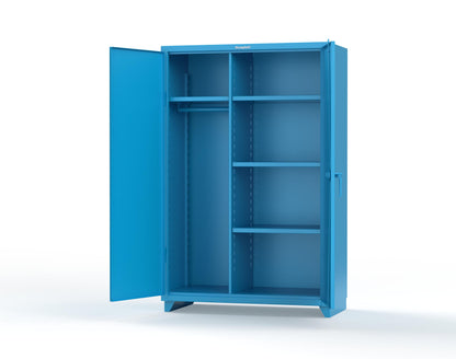 Extra Heavy Duty 14 GA Uniform Cabinet with 4 Shelves - 48 In. W x 24 In. D x 75 In. H - 46-W-244-L-5012