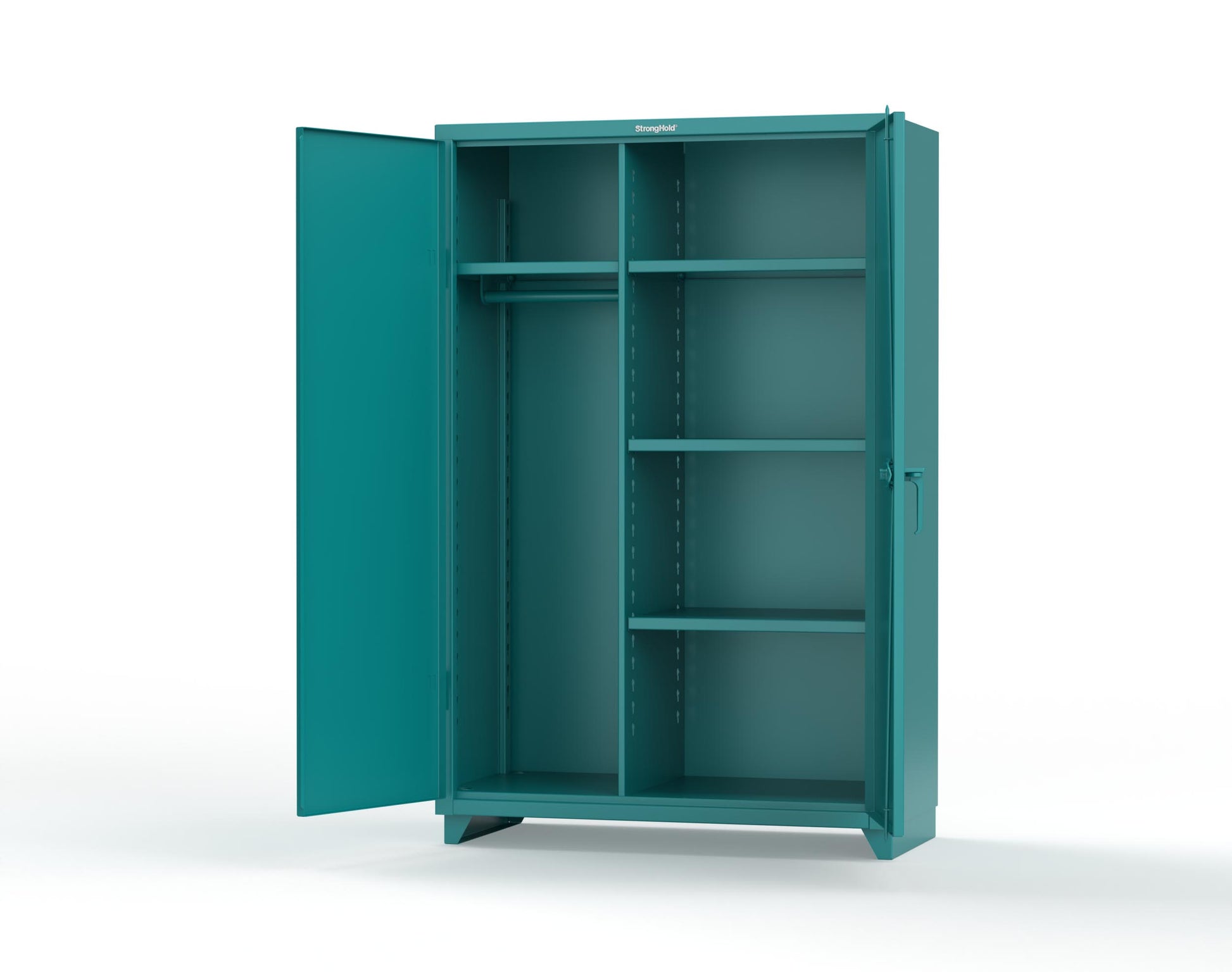 Extra Heavy Duty 14 GA Uniform Cabinet with 4 Shelves - 48 In. W x 24 In. D x 75 In. H - 46-W-244-L-5021