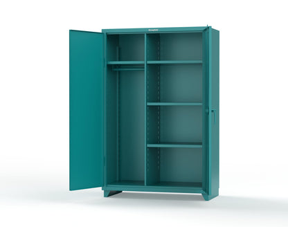 Extra Heavy Duty 14 GA Uniform Cabinet with 4 Shelves - 48 In. W x 24 In. D x 75 In. H - 46-W-244-L-5021