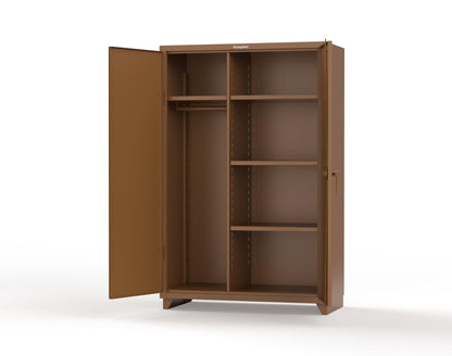 Extra Heavy Duty 14 GA Uniform Cabinet with 4 Shelves - 48 In. W x 24 In. D x 75 In. H - 46-W-244-L-8008