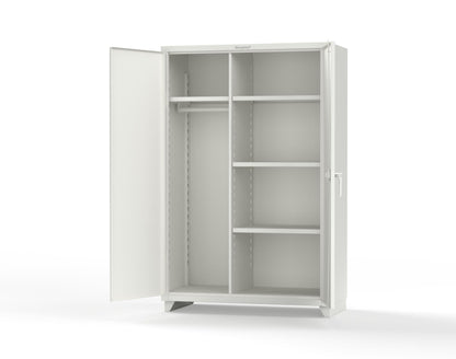 Extra Heavy Duty 14 GA Uniform Cabinet with 4 Shelves - 48 In. W x 24 In. D x 75 In. H - 46-W-244-L-9003