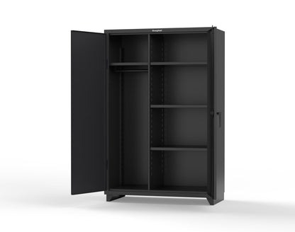 Extra Heavy Duty 14 GA Uniform Cabinet with 4 Shelves - 48 In. W x 24 In. D x 75 In. H - 46-W-244-L-9005