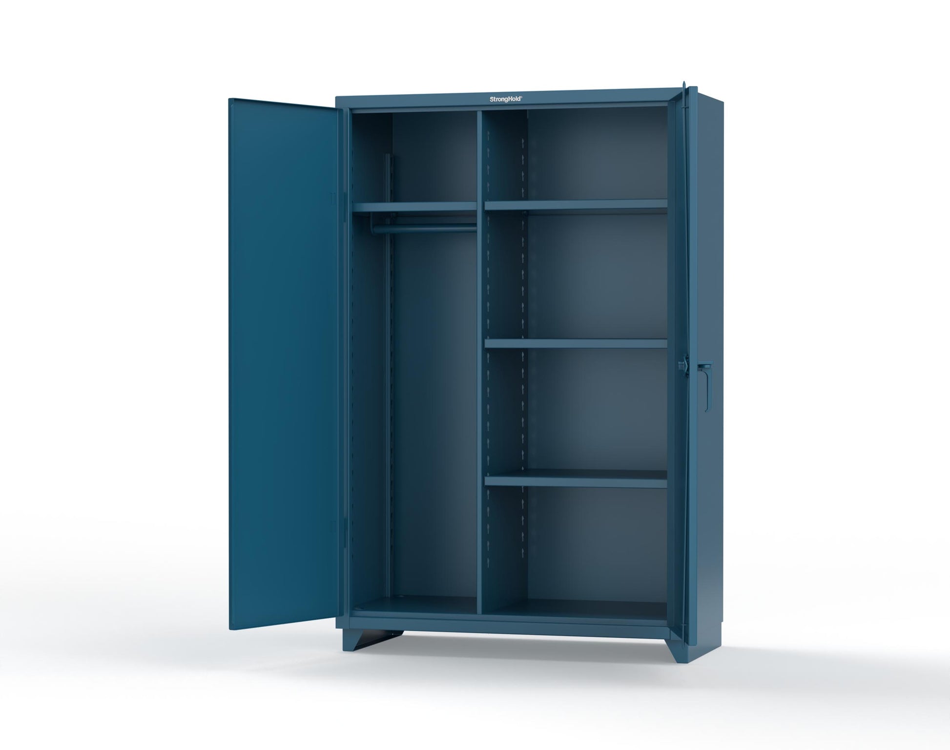 Extra Heavy Duty 14 GA Uniform Cabinet with 4 Shelves - 48 In. W x 24 In. D x 75 In. H - 46-W-244-L-5001