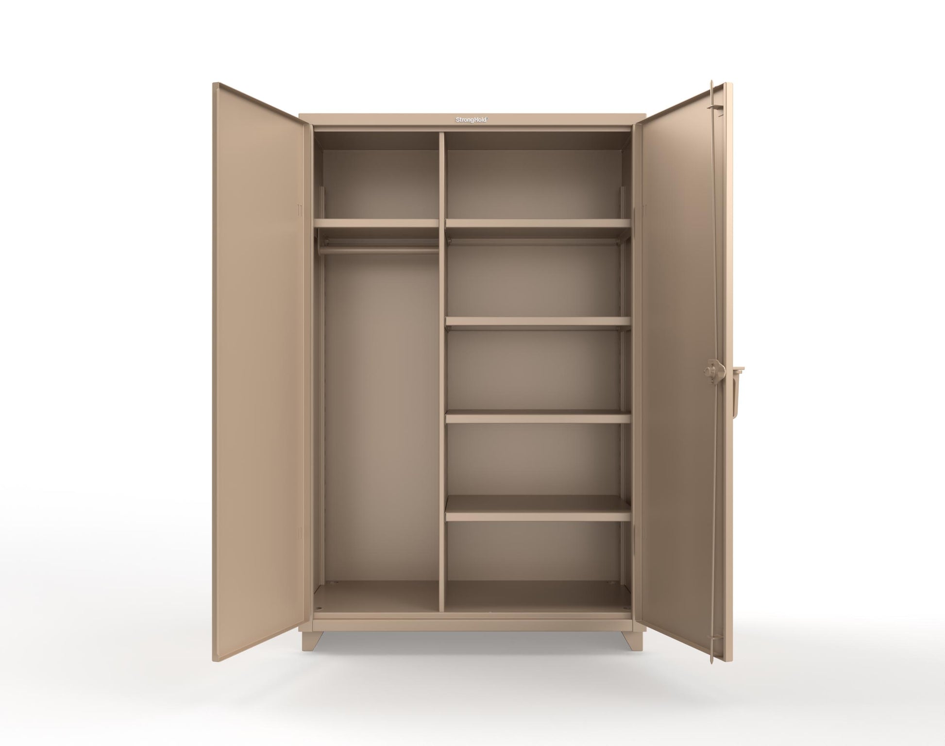 Extra Heavy Duty 14 GA Uniform Cabinet with 5 Shelves - 48 In. W x 24 In. D x 75 In. H - 46-W-245-L-1019