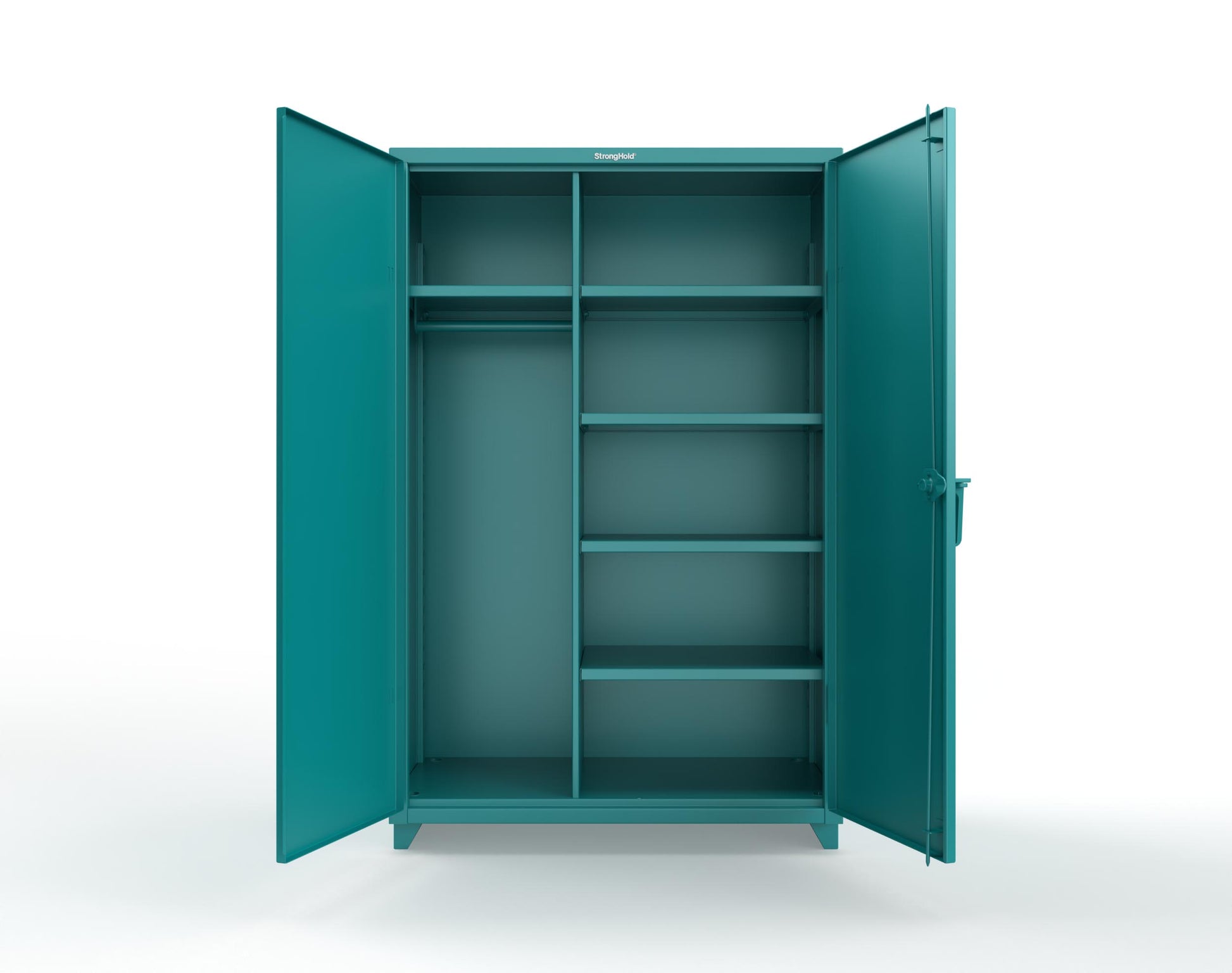 Extra Heavy Duty 14 GA Uniform Cabinet with 5 Shelves - 48 In. W x 24 In. D x 75 In. H - 46-W-245-L-5021