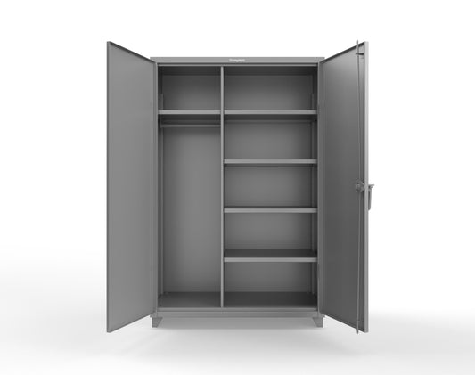 Extra Heavy Duty 14 GA Uniform Cabinet with 5 Shelves - 48 In. W x 24 In. D x 75 In. H - 46-W-245-L-7037