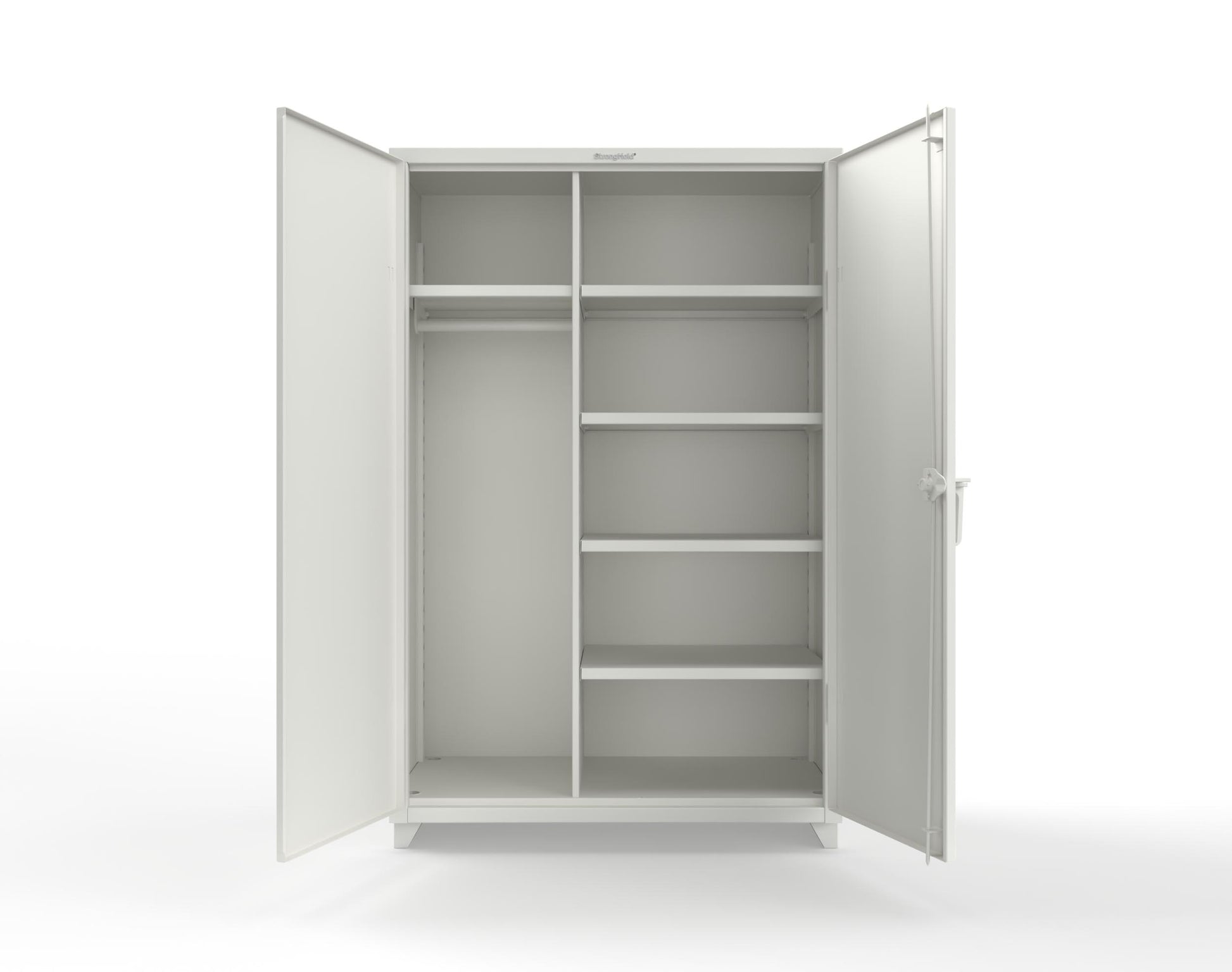 Extra Heavy Duty 14 GA Uniform Cabinet with 5 Shelves - 48 In. W x 24 In. D x 75 In. H - 46-W-245-L-9003