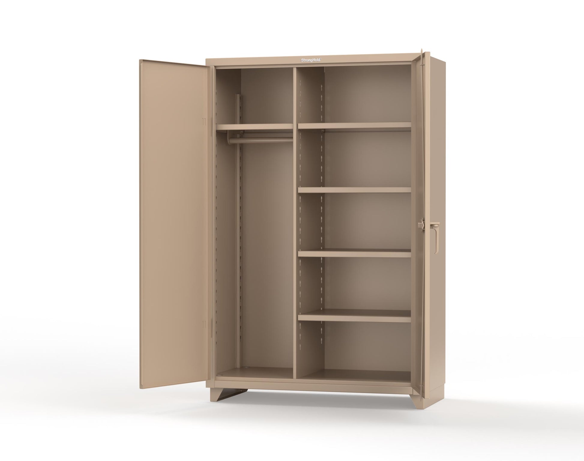 Extra Heavy Duty 14 GA Uniform Cabinet with 5 Shelves - 48 In. W x 24 In. D x 75 In. H - 46-W-245-L-1019