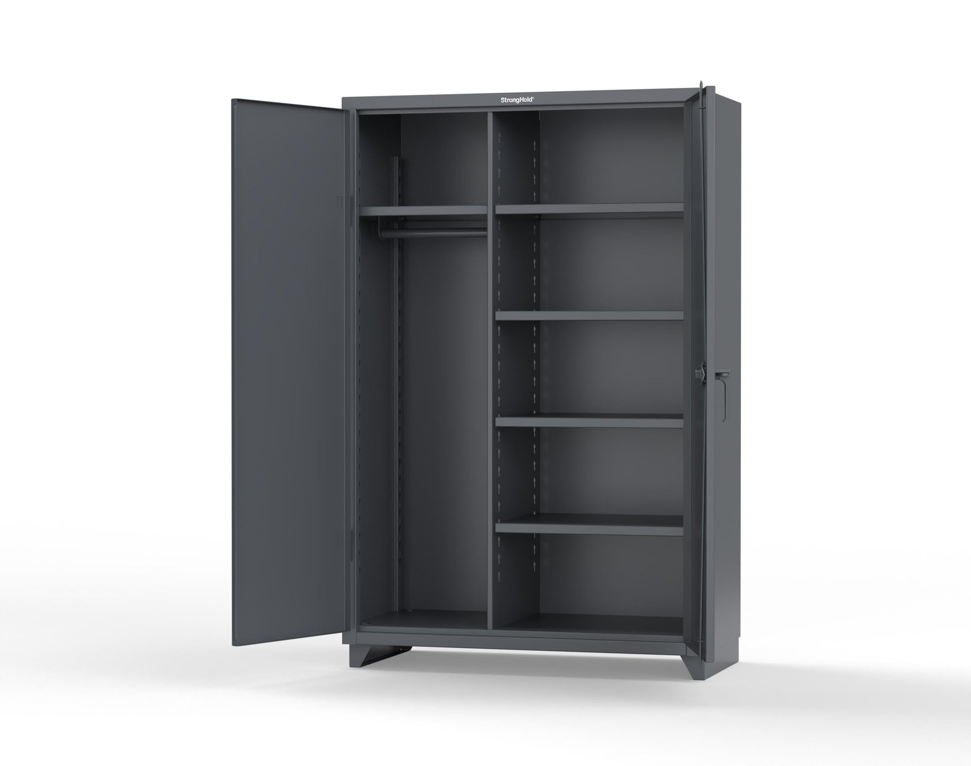 Extra Heavy Duty 14 GA Uniform Cabinet with 5 Shelves - 48 In. W x 24 In. D x 75 In. H - 46-W-245-L-7024