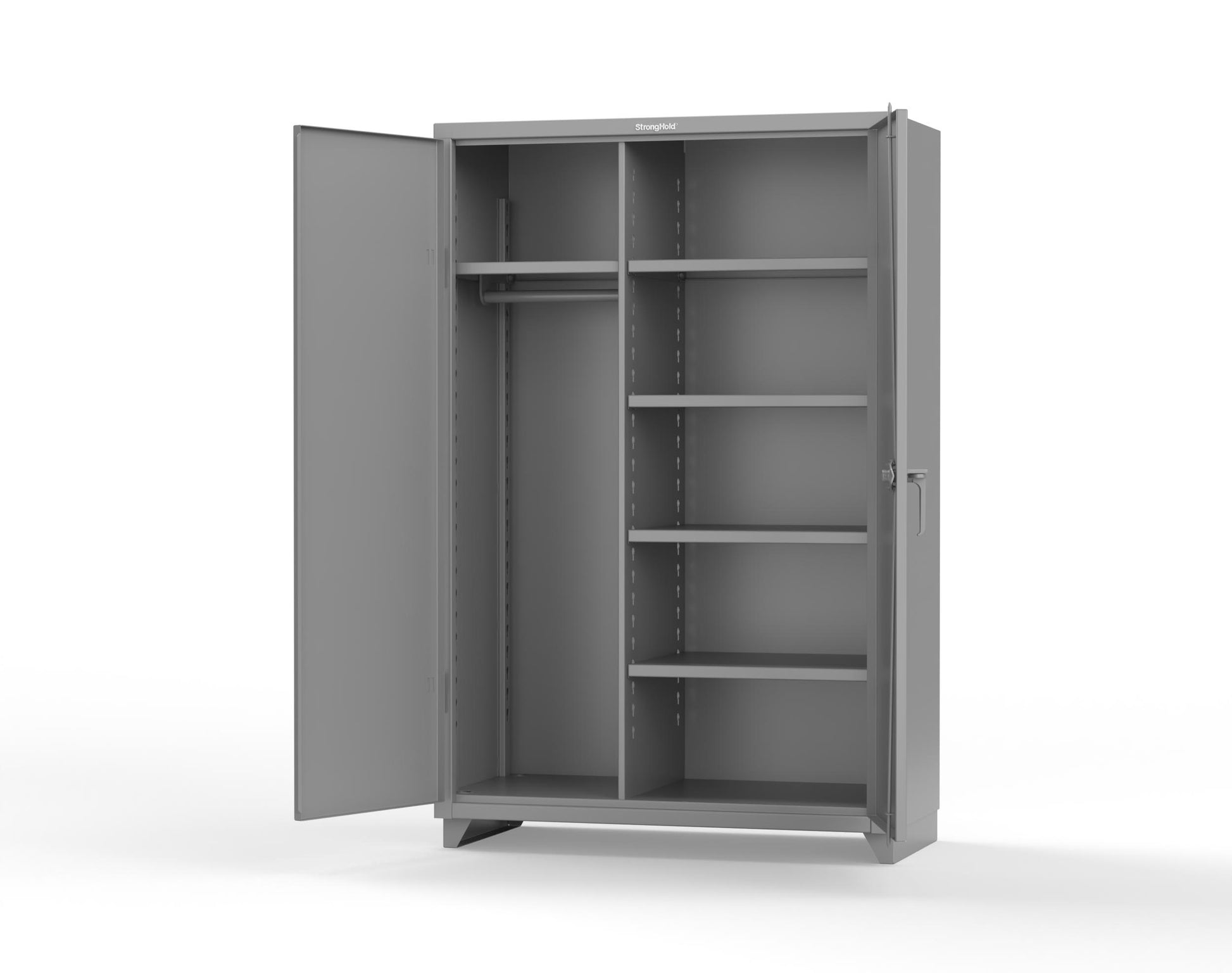 Extra Heavy Duty 14 GA Uniform Cabinet with 5 Shelves - 48 In. W x 24 In. D x 75 In. H - 46-W-245-L-7037