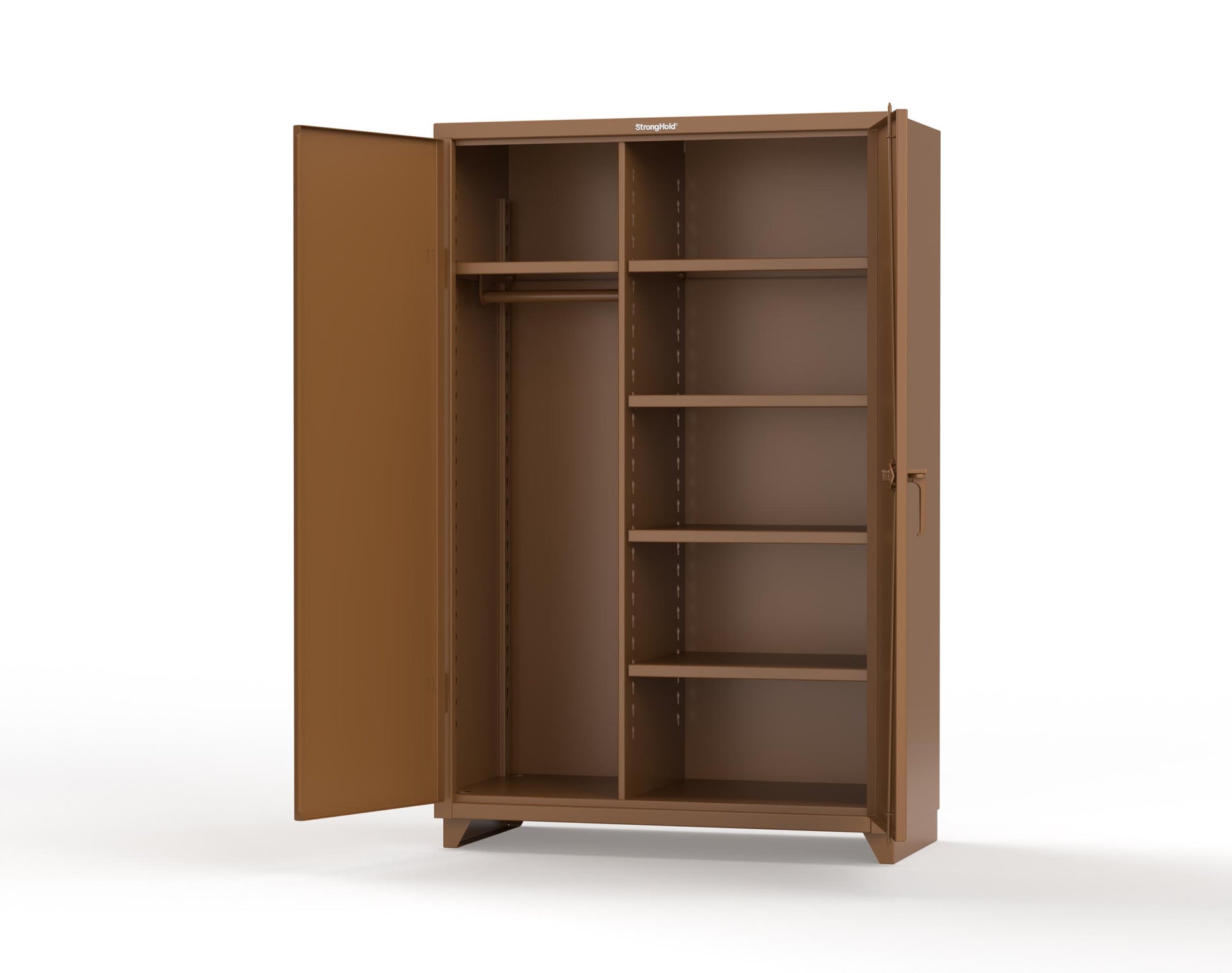 Extra Heavy Duty 14 GA Uniform Cabinet with 5 Shelves - 48 In. W x 24 In. D x 75 In. H - 46-W-245-L-8008