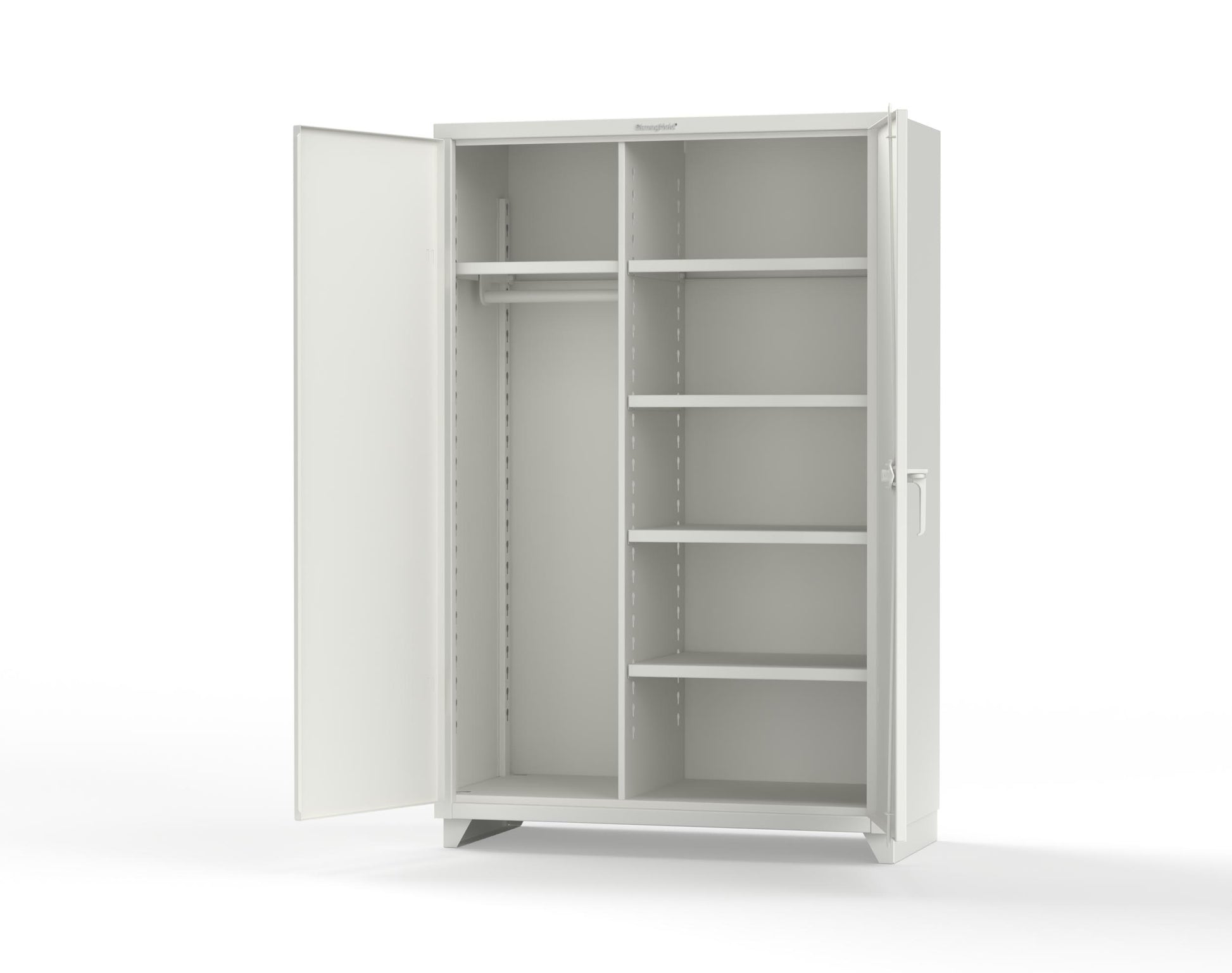 Extra Heavy Duty 14 GA Uniform Cabinet with 5 Shelves - 48 In. W x 24 In. D x 75 In. H - 46-W-245-L-9003